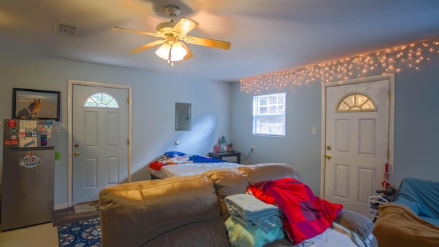 1097 Bob Mccaskill Dr, Defuniak Springs, FL 32433 - foyer with healthy amount of natural light, a ceiling fan, and electric panel