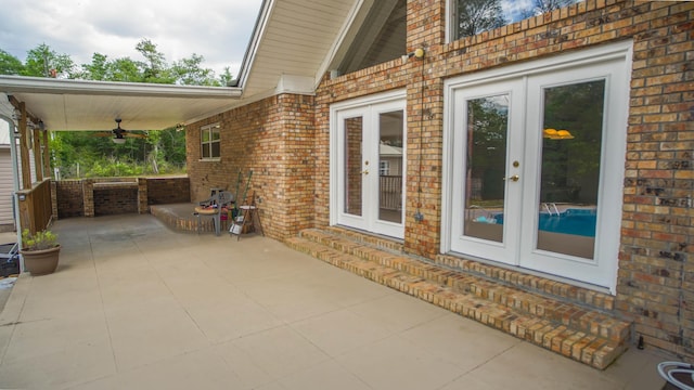 1097 Bob Mccaskill Dr, Defuniak Springs, FL 32433 - view of patio / terrace featuring french doors and a ceiling fan