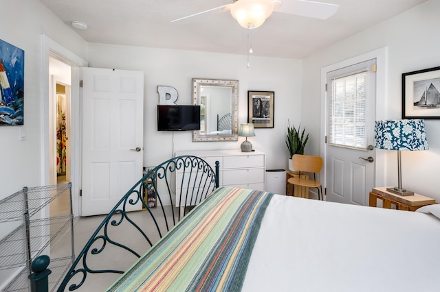 bedroom featuring ceiling fan