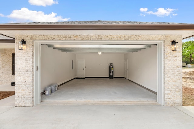 garage with water heater