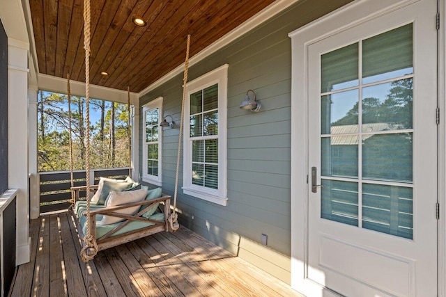 wooden deck with a porch