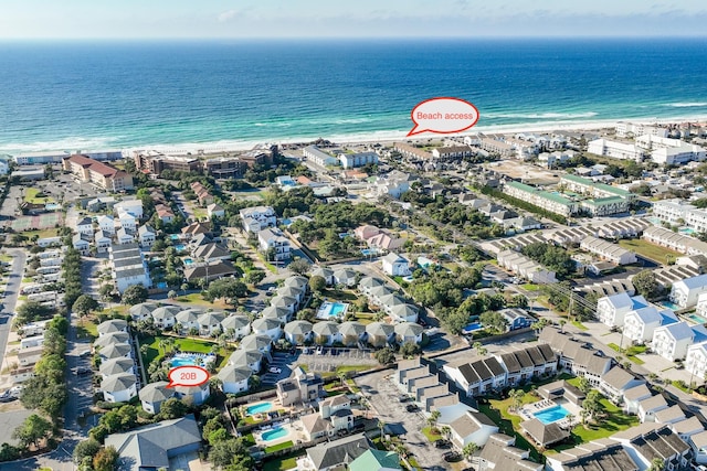 285 Payne St Unit 20B, Miramar Beach, FL 32550 - aerial view of property and surrounding area with waterfront with a beach