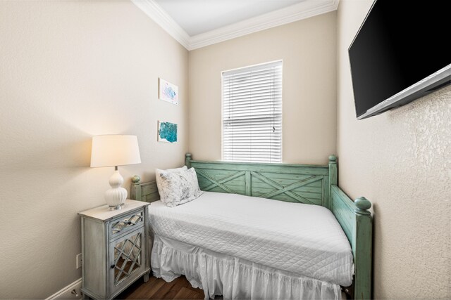 bedroom featuring ornamental molding