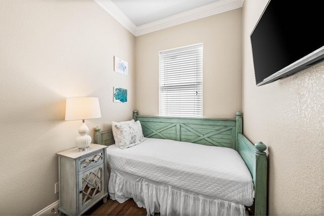 18 Spyglass Dr, Miramar Beach, FL 32550 - bedroom with crown molding and dark wood finished floors