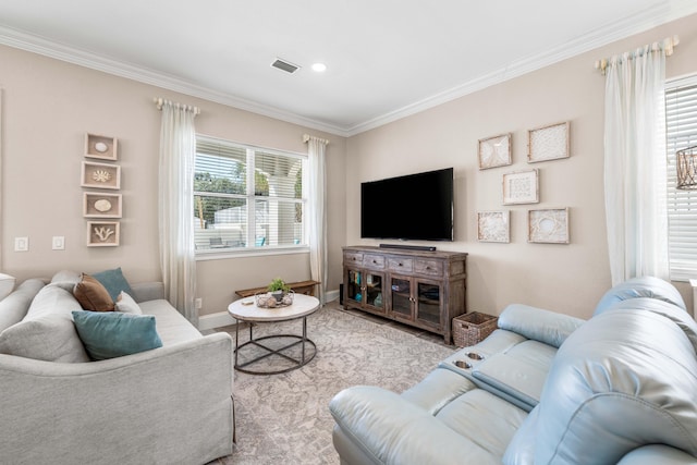 18 Spyglass Dr, Miramar Beach, FL 32550 - living area with ornamental molding and recessed lighting