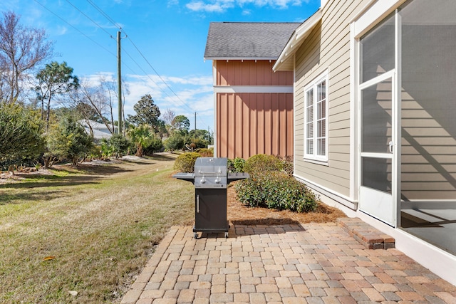 view of patio featuring grilling area