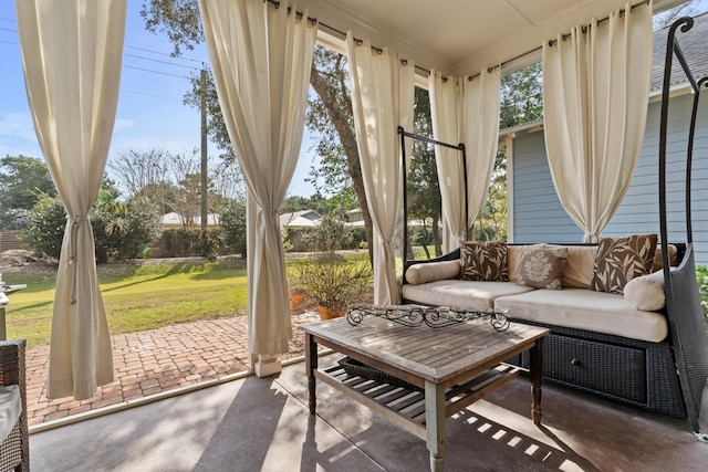 view of sunroom