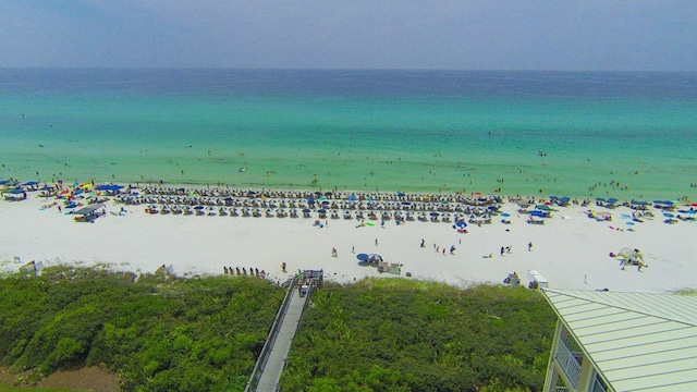 property view of water with a beach view