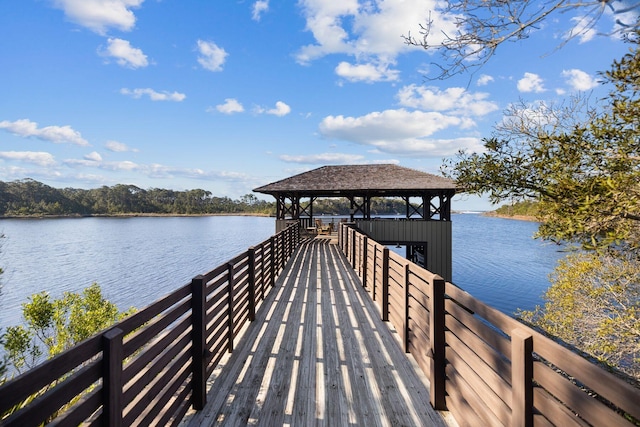 79 Cedar Post Rd, Santa Rosa Beach, FL 32459 - dock area featuring a gazebo and a water view