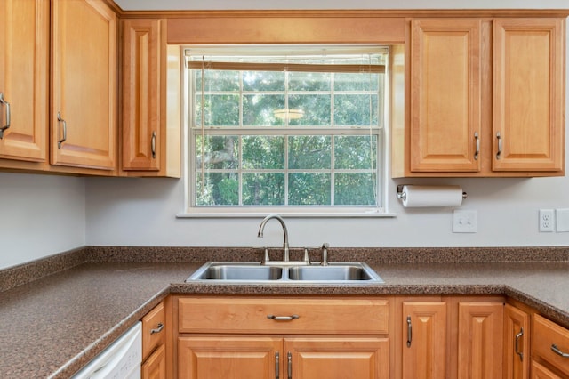 813 Linden Ave, Niceville, FL 32578 - kitchen featuring a sink, dark countertops, and dishwasher