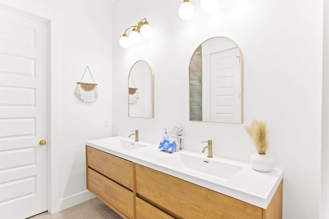 bathroom featuring vanity and tile patterned floors