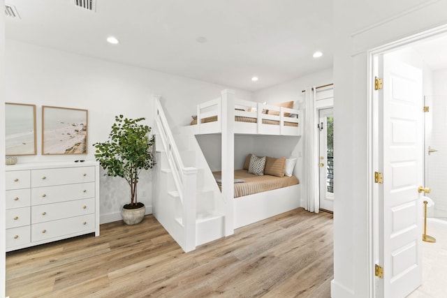 bedroom featuring light hardwood / wood-style flooring