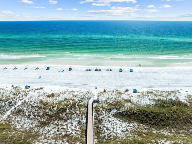 view of water feature featuring a view of the beach