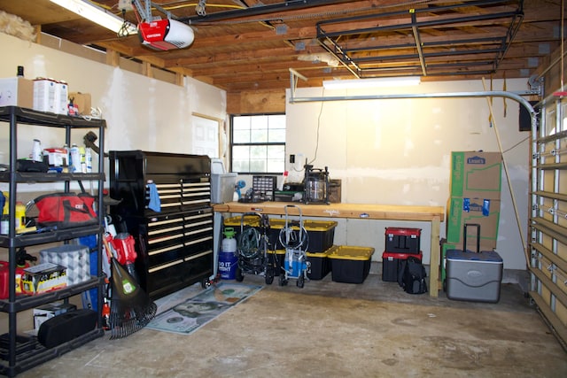 garage featuring a garage door opener