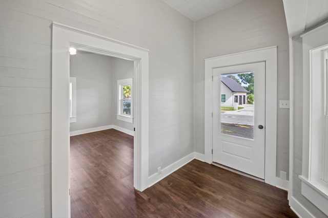 entrance foyer with dark wood-type flooring