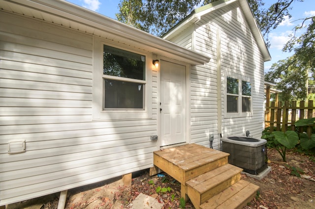 property entrance with cooling unit