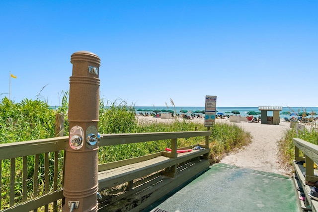 view of community featuring a water view