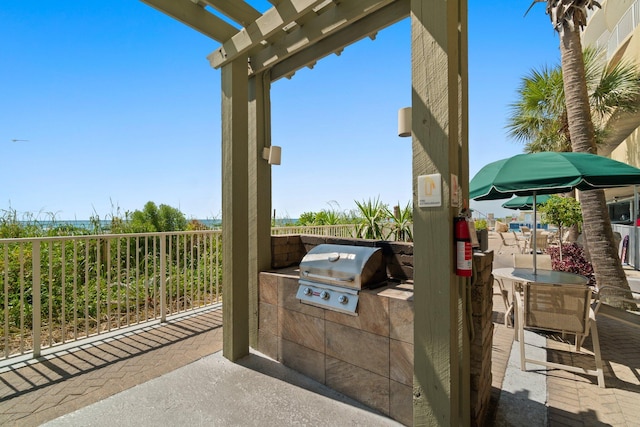 view of patio featuring a grill and area for grilling