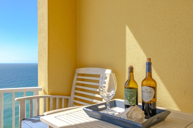 balcony with a water view