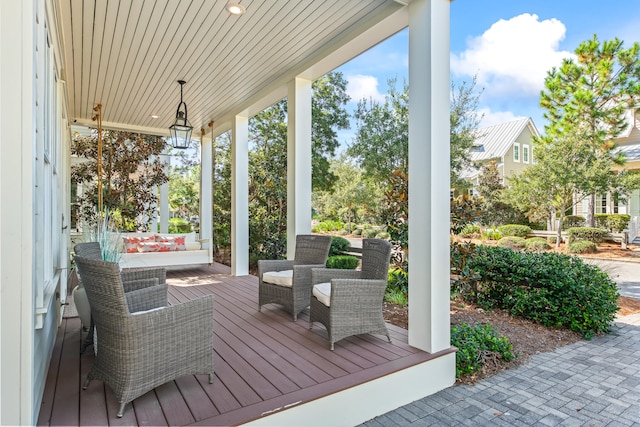 deck with outdoor lounge area