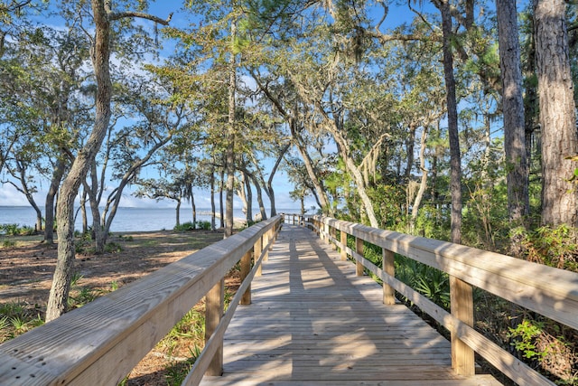 view of community featuring a water view