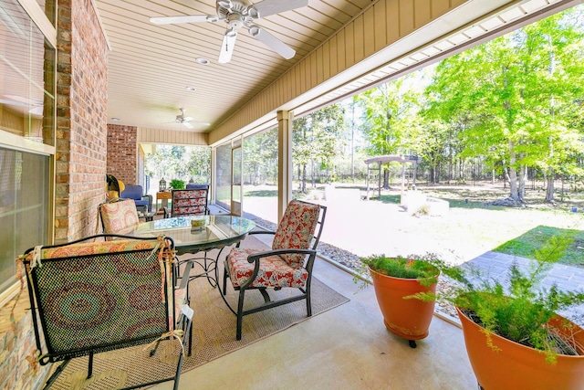 view of patio / terrace with ceiling fan