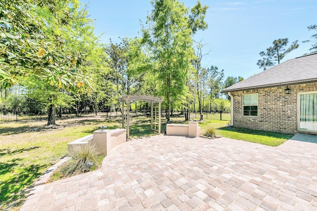 view of patio with a pergola