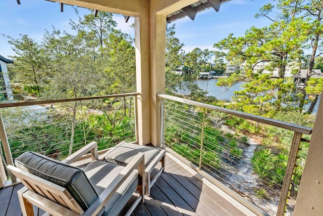 balcony with a water view