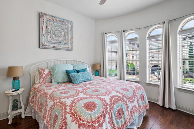 215 Rue St, Tropez, Miramar Beach, FL 32550 - bedroom featuring baseboards, a ceiling fan, and wood finished floors