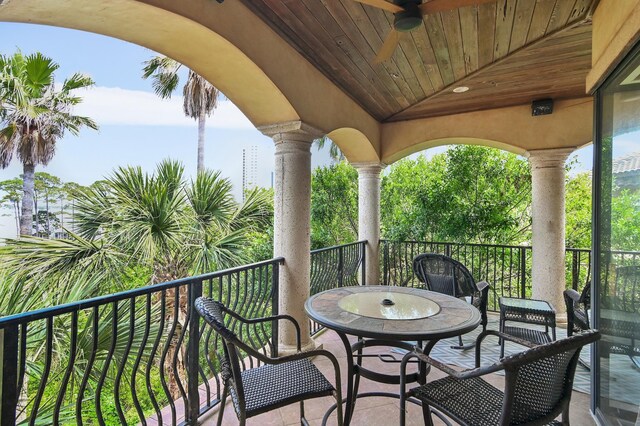 215 Rue St, Tropez, Miramar Beach, FL 32550 - balcony with ceiling fan