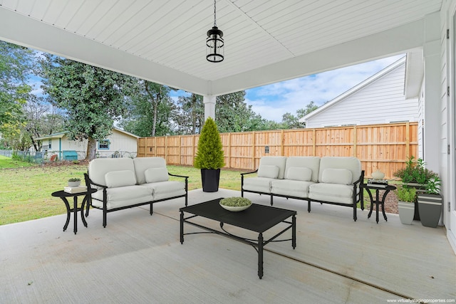 view of patio with outdoor lounge area