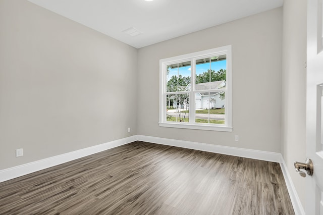 empty room featuring wood-type flooring