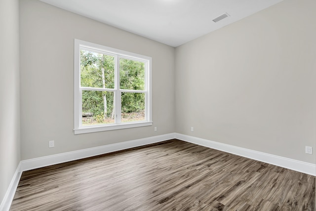 empty room featuring wood-type flooring