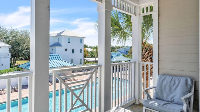 124 Village Blvd Unit 825, Santa Rosa Beach, FL 32459 - balcony with view of pool area