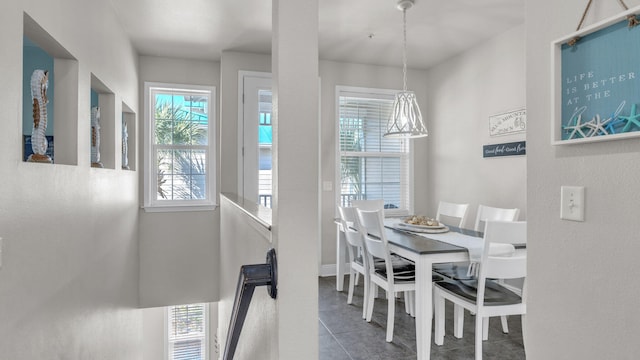 view of tiled dining room