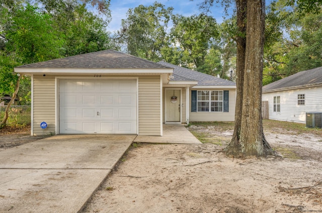 single story home with central air condition unit