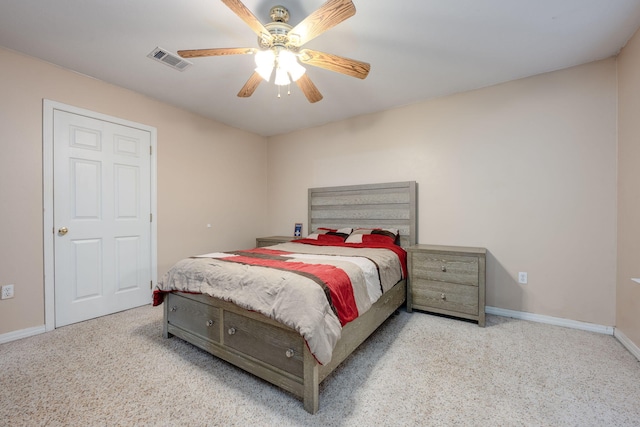706 Brock Ave, Crestview, FL 32539 - bedroom featuring carpet, baseboards, and ceiling fan