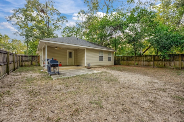 706 Brock Ave, Crestview, FL 32539 - rear view of property featuring a patio area, a fenced backyard, and ceiling fan