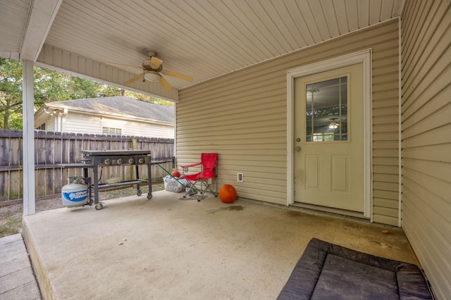 706 Brock Ave, Crestview, FL 32539 - view of patio / terrace featuring ceiling fan and fence