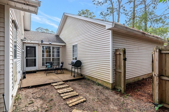 view of home's exterior with a patio