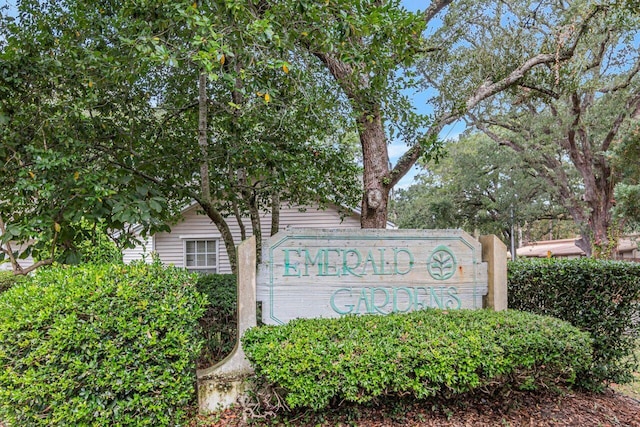 view of community sign