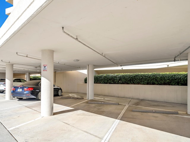 garage with a carport