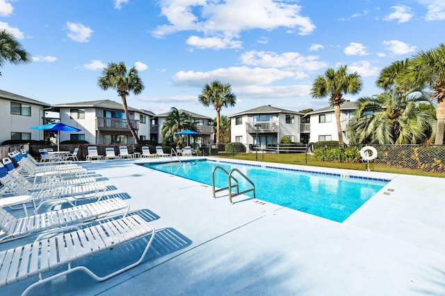 view of pool with a patio area