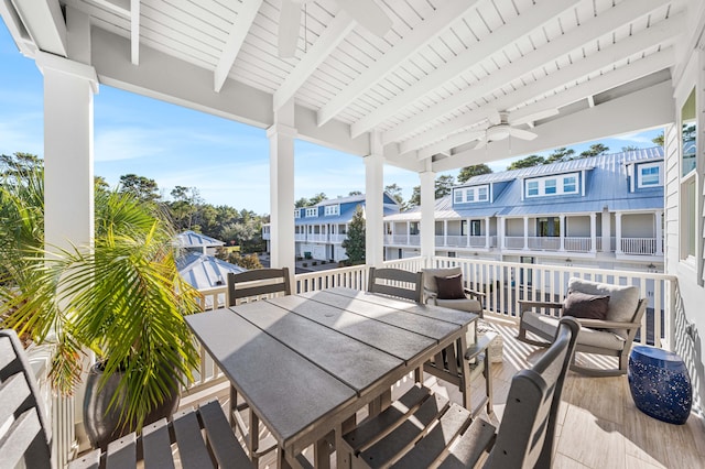 view of patio with ceiling fan