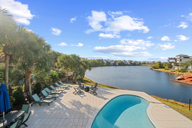 4639 Destiny Way, Destin, FL 32541 - swimming pool with a water view and a patio area