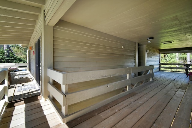 deck featuring a porch