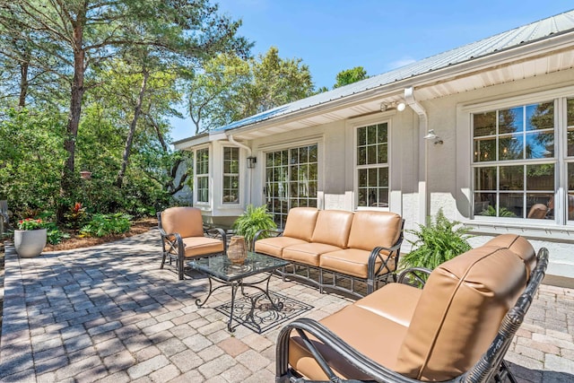 view of patio featuring an outdoor living space