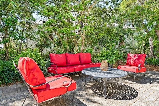 view of patio / terrace featuring an outdoor living space