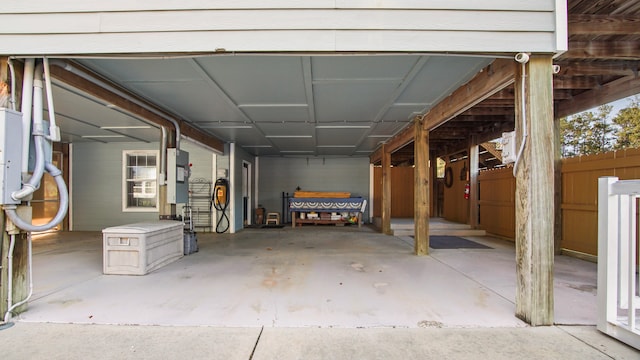 view of garage