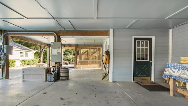 garage featuring electric panel